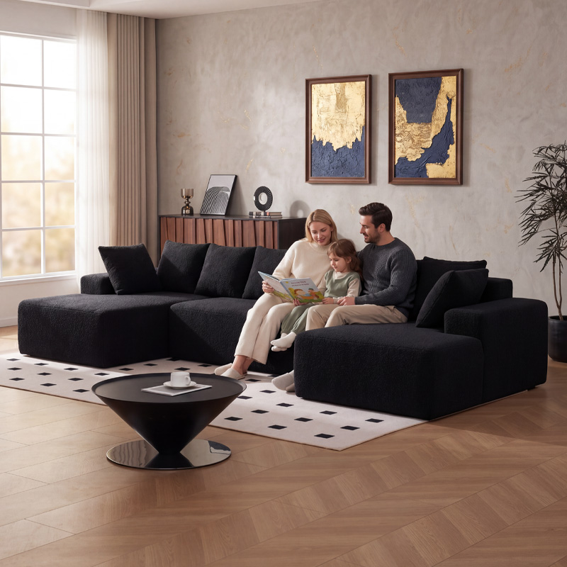 Cloud-like Modular U-formed Multifunctional Light Lux Luxuria Frameless Compressio Sofa Bed